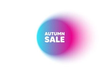 Color neon gradient circle banner. Autumn Sale tag. Special offer price sign. Advertising Discounts symbol. Autumn sale blur message. Grain noise texture color gradation. Vector