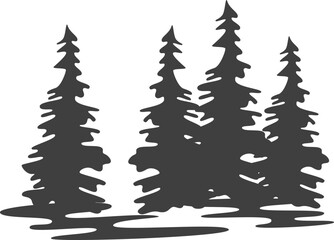 Forest Landscape Doodle Outline
