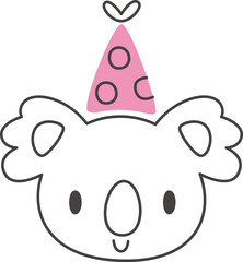 Birthday Koala Outline