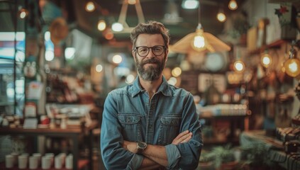 Obraz premium Capture the essence of entrepreneurship through a series of commercial photographs, portraying the resilience and passion of business owners.