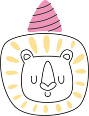 Birthday Lion Outline