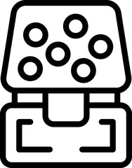 Line icon of an open makeup palette, for beauty and makeup blogs