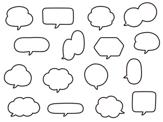 Obraz premium シンプルなふきだしのベクターイラストセット 吹き出し フレーム