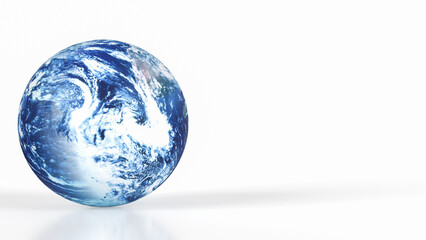 The world on white Background image 3d rendering.