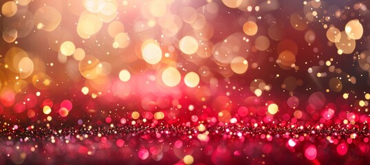 Abstract red light burst on dark background with red, orange, and golden sparkles