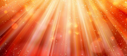 Abstract vibrant orange light burst on dark background creating a magical sparkling effect