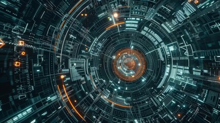 Obraz premium Realtime threat analysis and response mechanisms in a hightech data security architecture