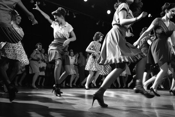 The twist - an iconic dance phenomenon originating in the late 1950s, defined by dynamic leg and body motions, spins, and jumps, set to the beat of rock and roll or rhythm and blues music