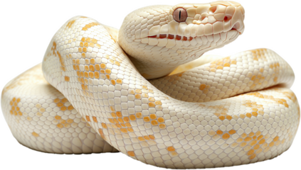 Albino Python on transparent bg