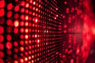 Digital display of red LED lights.  Technology and electronics