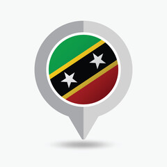 Saint kitts and Nevis Location Pin Icon Vector Illustration
