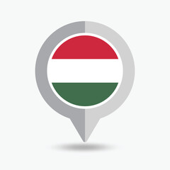 Hungary Location Pin Icon Vector Illustration