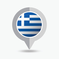 Greece Location Pin Icon Vector Illustration
