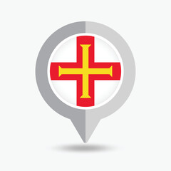 Guernsey Location Pin Icon Vector Illustration