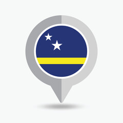 Curacao Location Pin Icon Vector Illustration