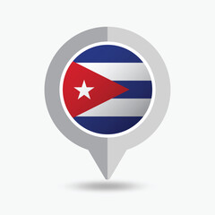 Cuba Location Pin Icon Vector Illustration