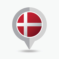 Obraz premium Denmark Location Pin Icon Vector Illustration