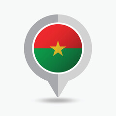 Burkina Faso Location Pin Icon Vector Illustration