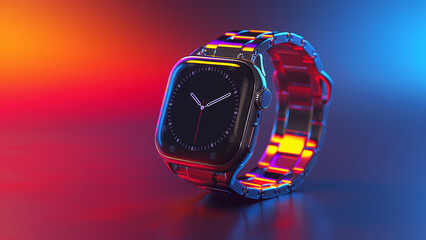 3d rendered smart watch isolated on plain background, smart touch, digital dial, 