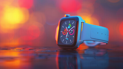 3d rendered smart watch isolated on plain background, smart touch, digital dial, 