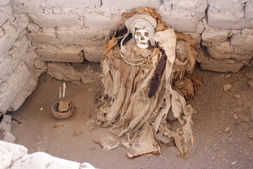 chauchilla necropolis archaeological site, nasca, peru