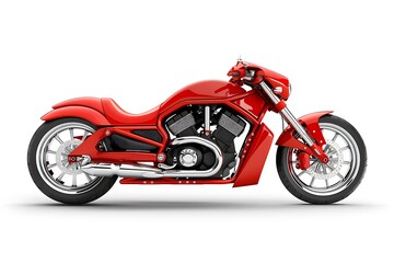 Fototapeta premium Red motorcycle isolated on white background