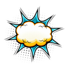 Comic blank text speech bubbles in pop art style vector illustration