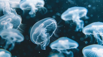 Enchanting bioluminescent sea cave with glowing jellyfish   ideal for fantasy book covers