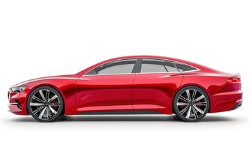 Red car isolated on white background