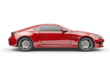 Obraz premium Red car isolated on white background