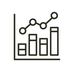 Financial statistics outline icon. Analytics market vector icon. Business growth chart illustration image