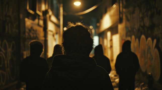 A band of misfits gather in a shadowy alleyway identities masked and intentions unknown. . .