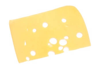 Tasty cheese slice on white background
