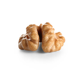 Tasty walnut on white background