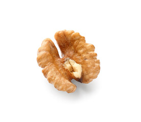 Tasty walnut on white background