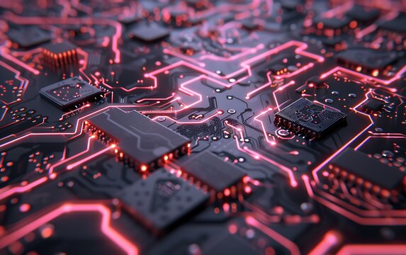 Close-up electronic circuit semiconductor memory