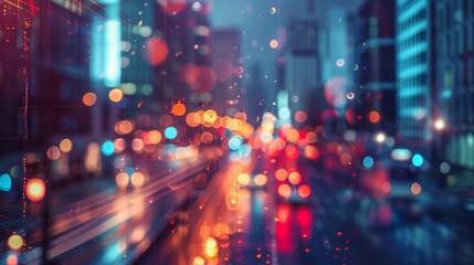Obraz premium Abstract city lights bokeh at night