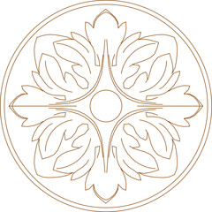 Sketch silhouette vector illustration design ornamental engraving classic vintage ethnic traditional rosette 