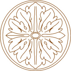 Sketch silhouette vector illustration design ornamental engraving floral classic vintage ethnic traditional rosette