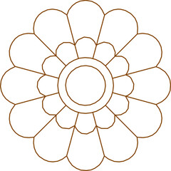 Sketch silhouette vector illustration design ornamental engraving floral classic vintage ethnic traditional rosette
