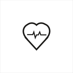 heart pulse vector icon line template