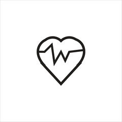 heart pulse vector icon line template