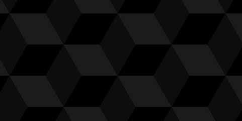 Vector of cube geometric pattern grid backdrop triangle background. Abstract cube geometric tile and mosaic wall or grid backdrop hexagon technology. black or gray geometric block cube structure.