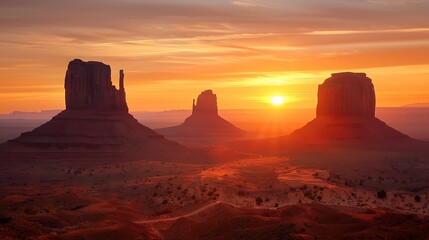 Sunrise in monument valley