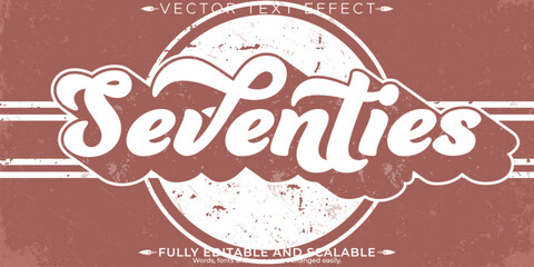 Retro, vintage text effect, editable 70s and 80s text style