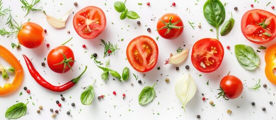 Fresh Vegetables on a Bright White Background