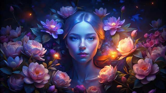 Portrait Styliser Effect applied to a photo of flowers, flowers, portrait, styliser, effect, digital, modification, artistic, editing, vibrant, colors, design, enhancement, abstract