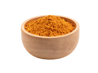 turmeric powder in bowl wooden on transparent png