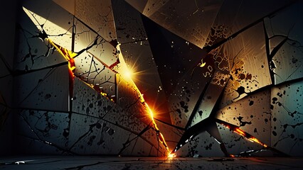 abstract background of cracked wall, cracked brick wall