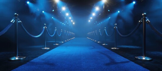 Blue Carpet Entrance with Spotlights